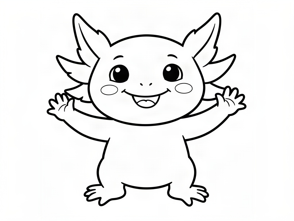 Axolotl coloring page 01 - free printable