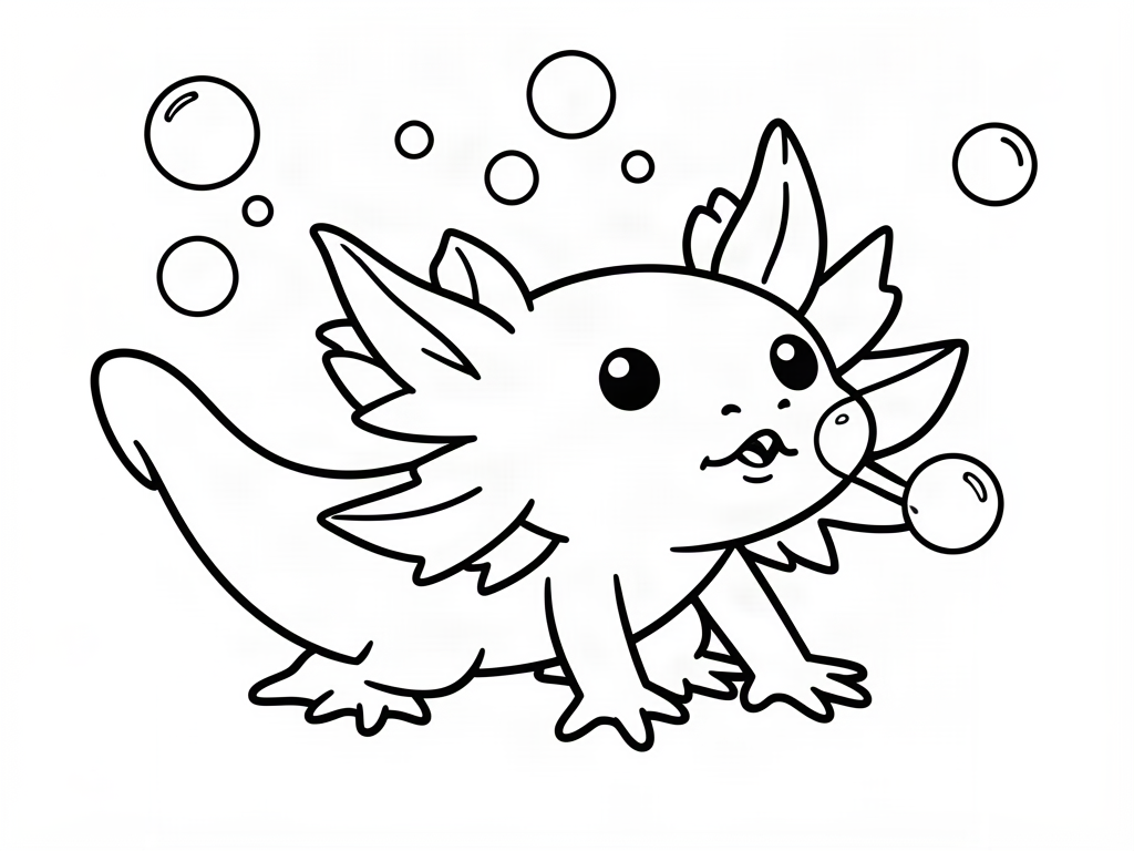 Axolotl coloring page 02 - free printable