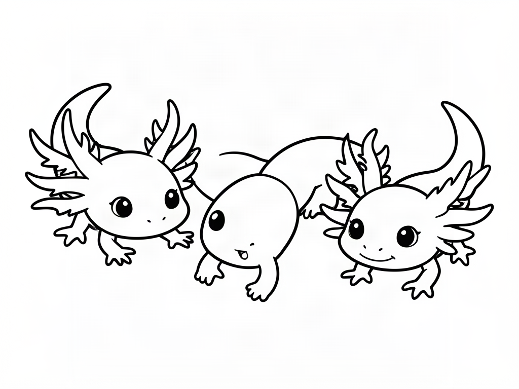 Axolotl coloring page 03 - free printable