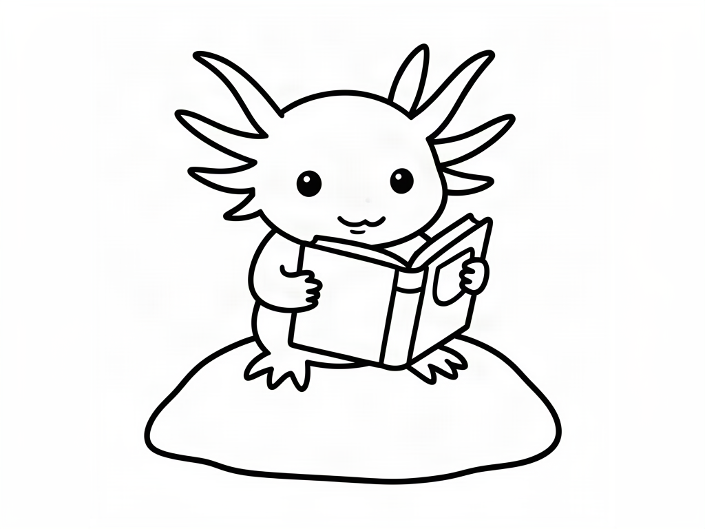Axolotl coloring page 06 - free printable
