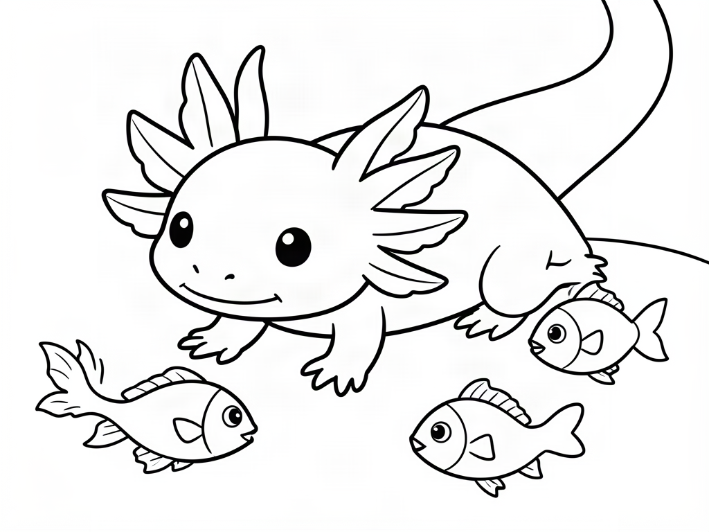 Axolotl coloring page 07 - free printable