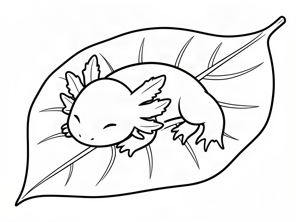 Axolotl coloring page 08 - free printable