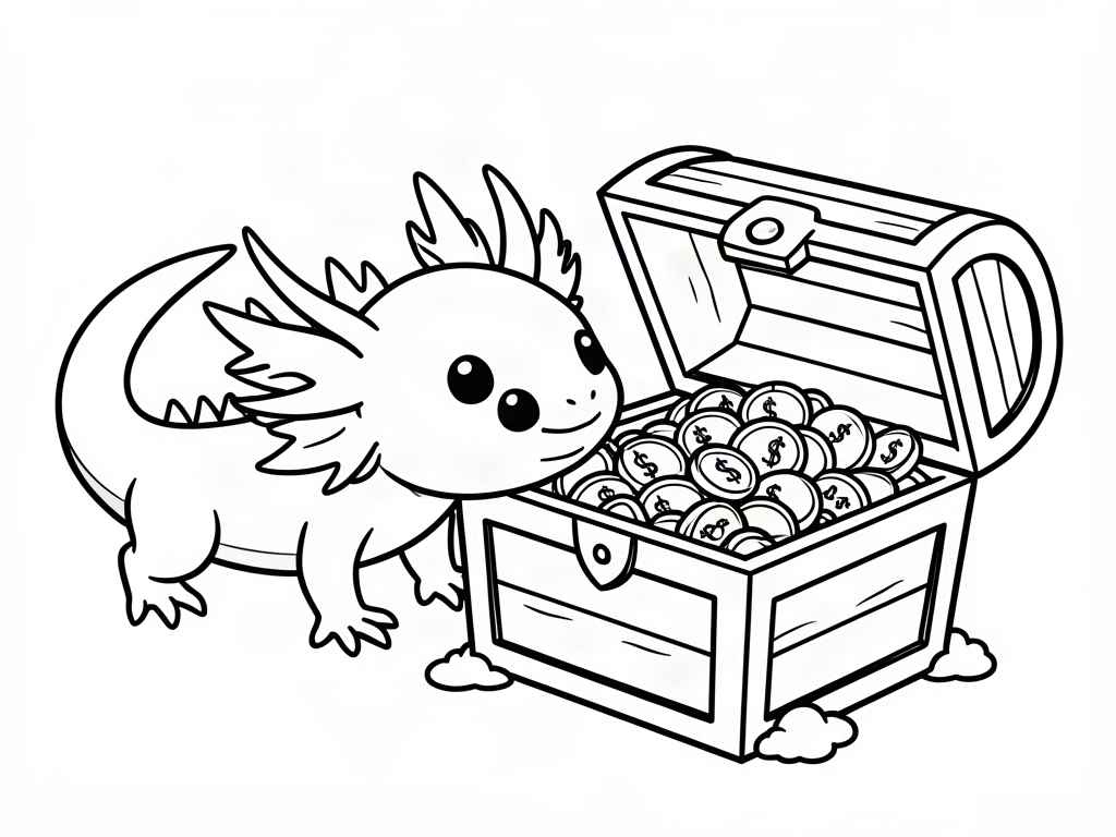 Axolotl coloring page 09 - free printable