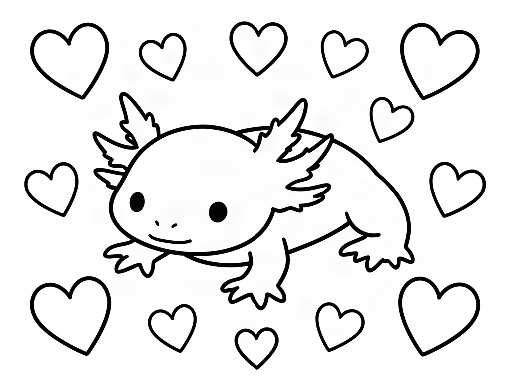 Axolotl coloring page 10 - free printable