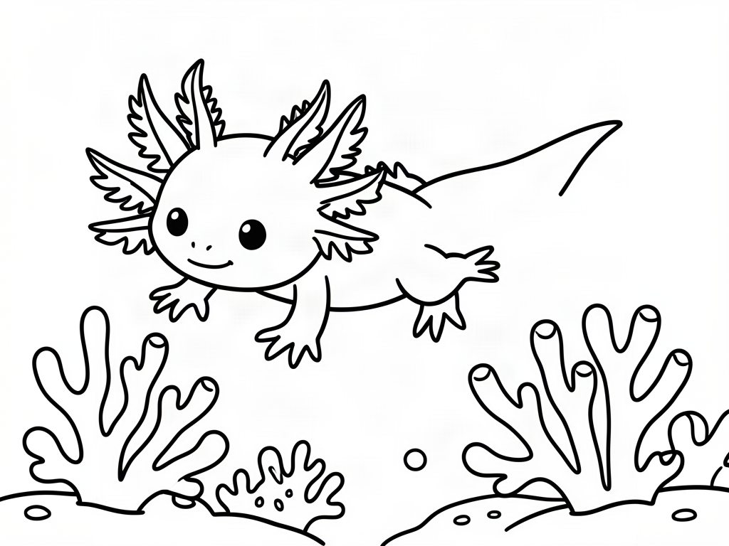 Axolotl coloring page 11 - free printable