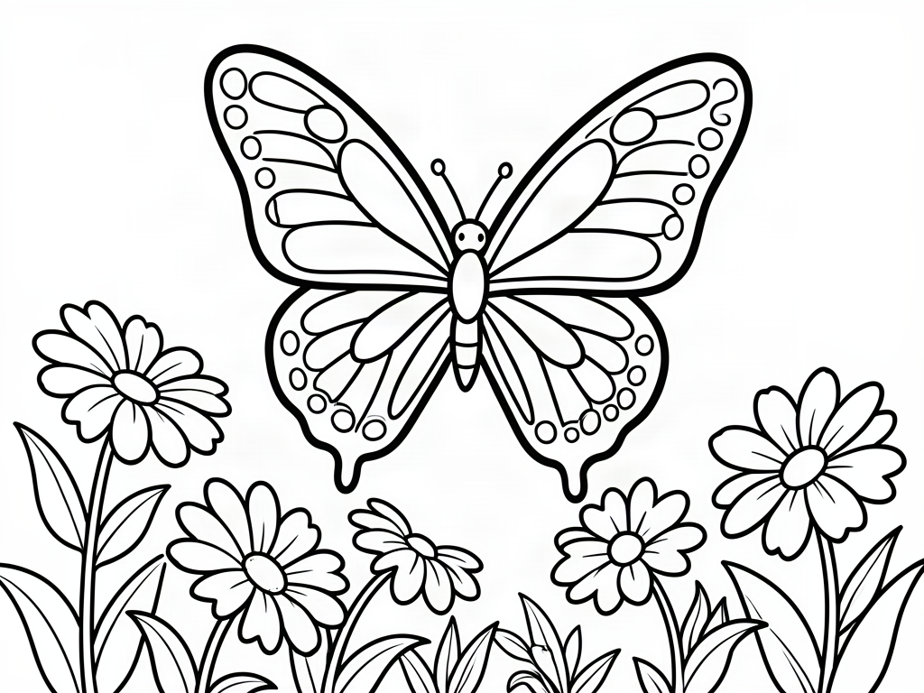 Butterfly coloring page 01 - free printable