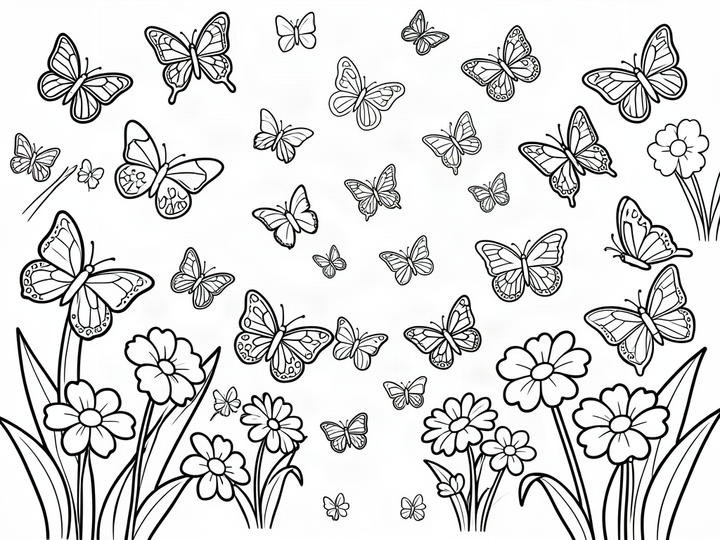 Butterfly coloring page 02 - free printable