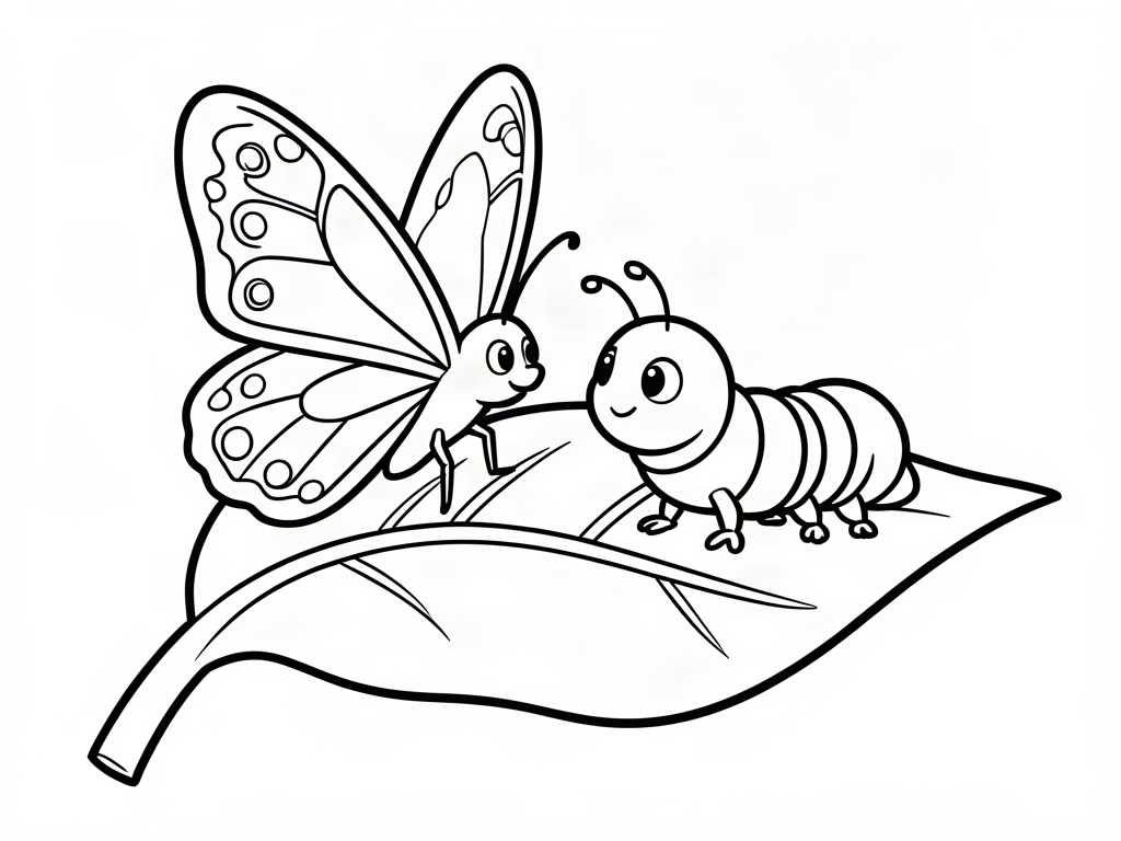 Butterfly coloring page 03 - free printable