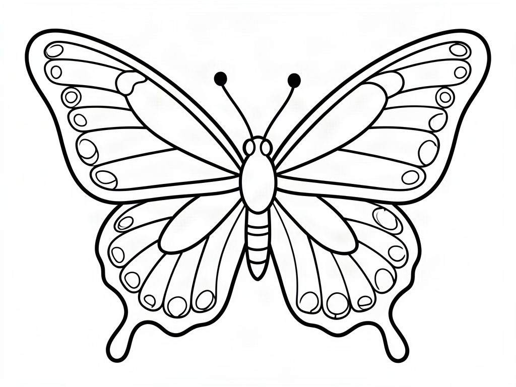 Butterfly coloring page 04 - free printable