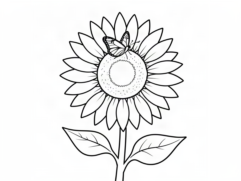 Butterfly coloring page 06 - free printable