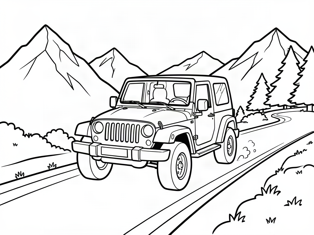 Car coloring page 08 - free printable