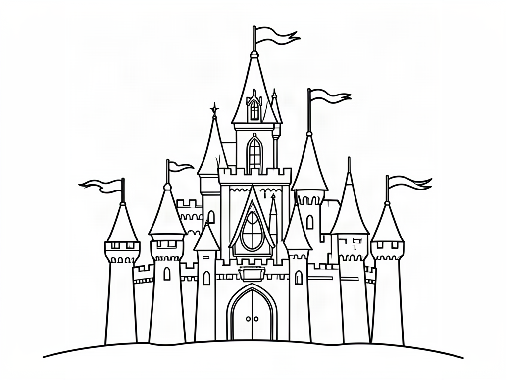 Castle coloring page 01 - free printable
