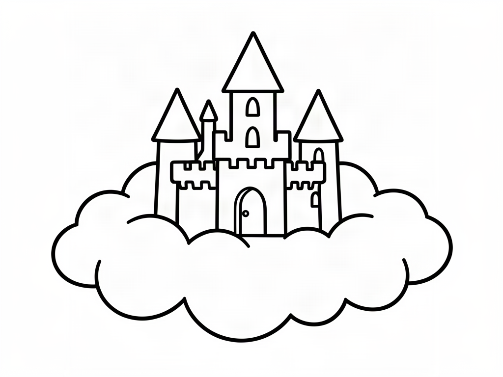 Castle coloring page 02 - free printable