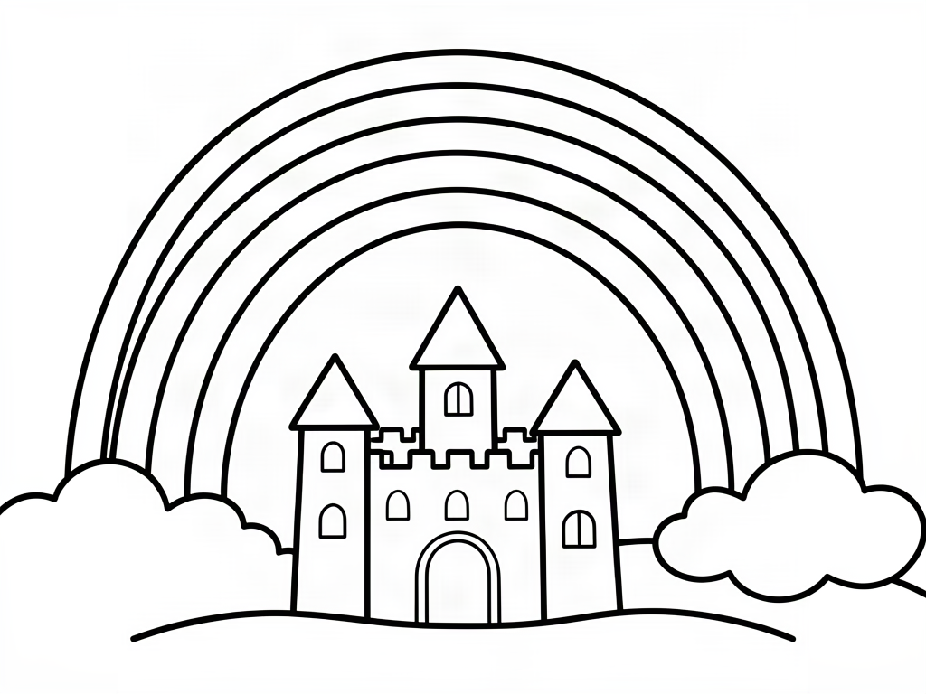 Castle coloring page 03 - free printable