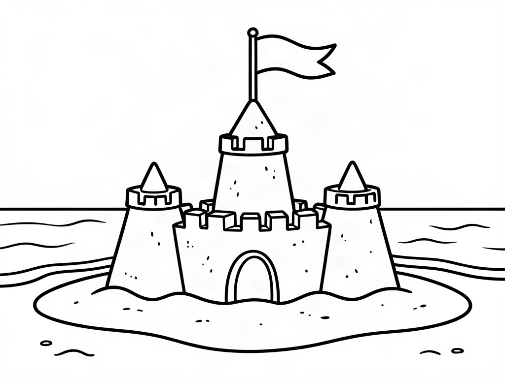 Castle coloring page 08 - free printable