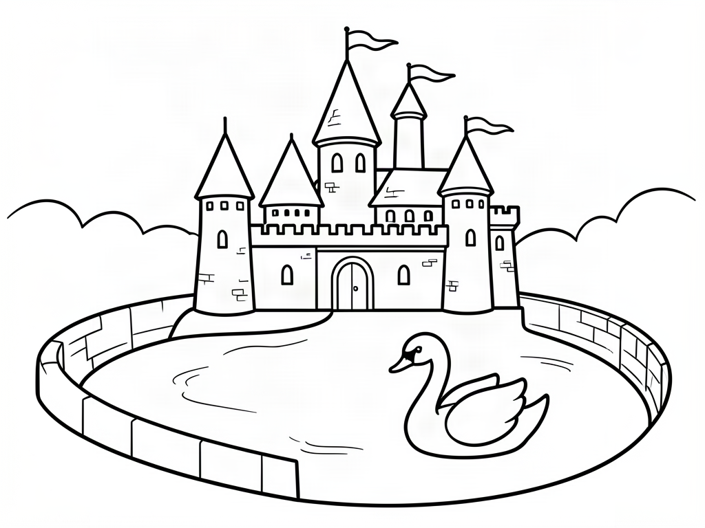 Castle coloring page 09 - free printable