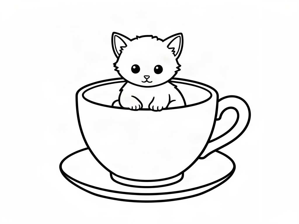 Cat coloring page 03 - free printable