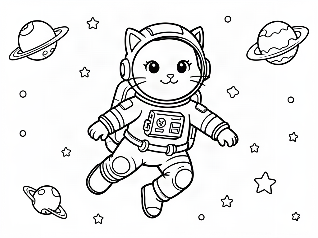 Cat coloring page 04 - free printable
