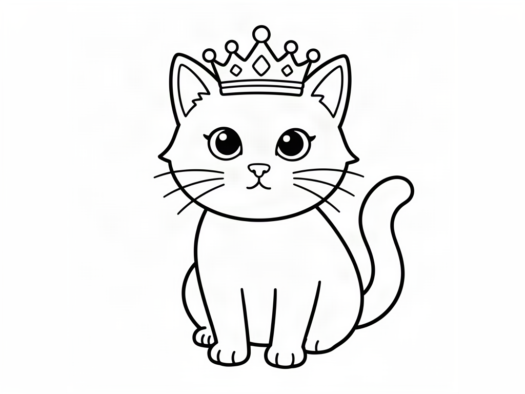 Cat coloring page 06 - free printable