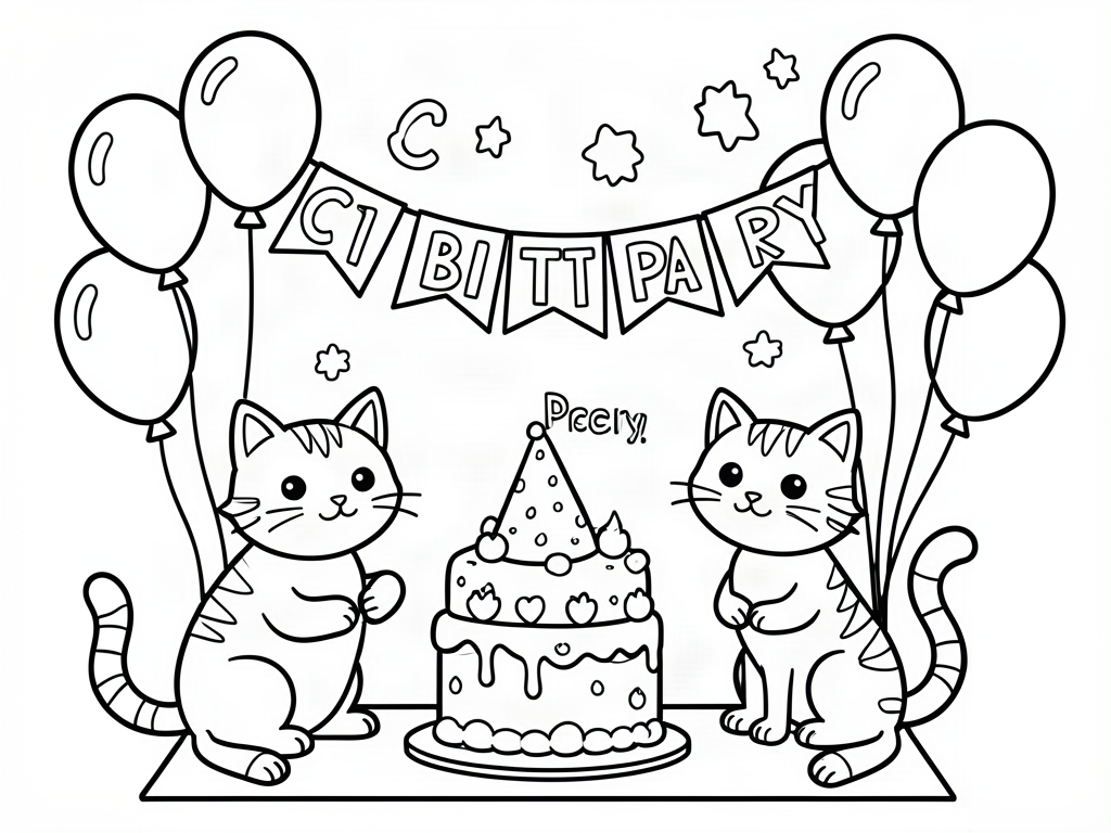 Cat coloring page 08 - free printable
