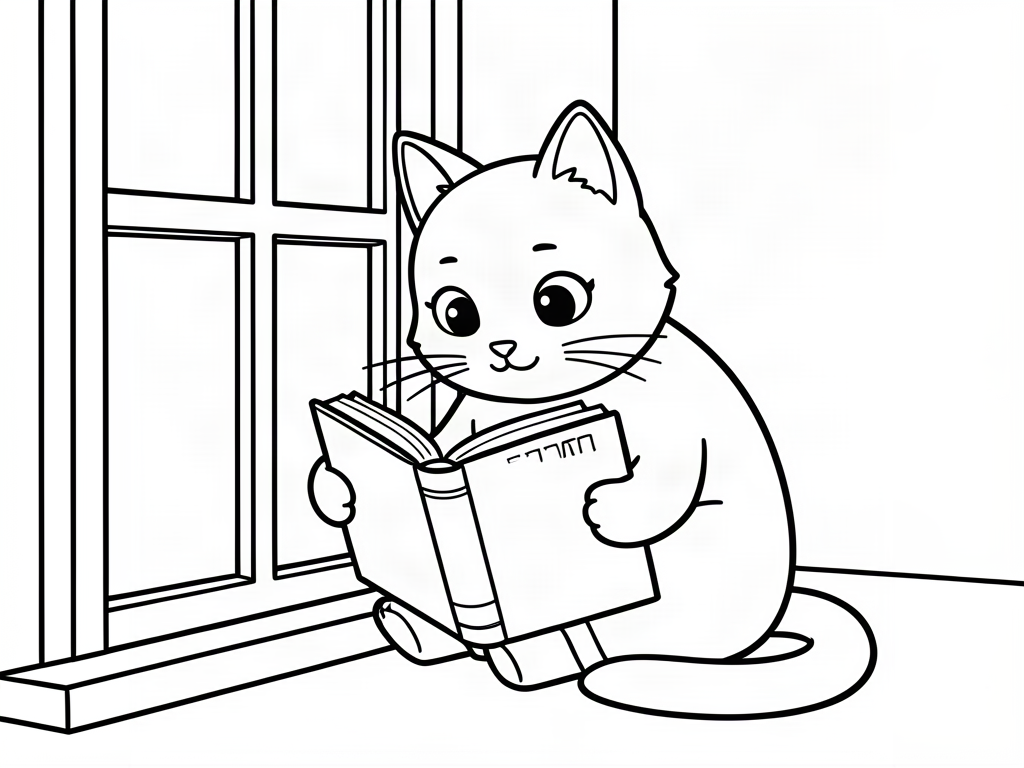 Cat coloring page 09 - free printable