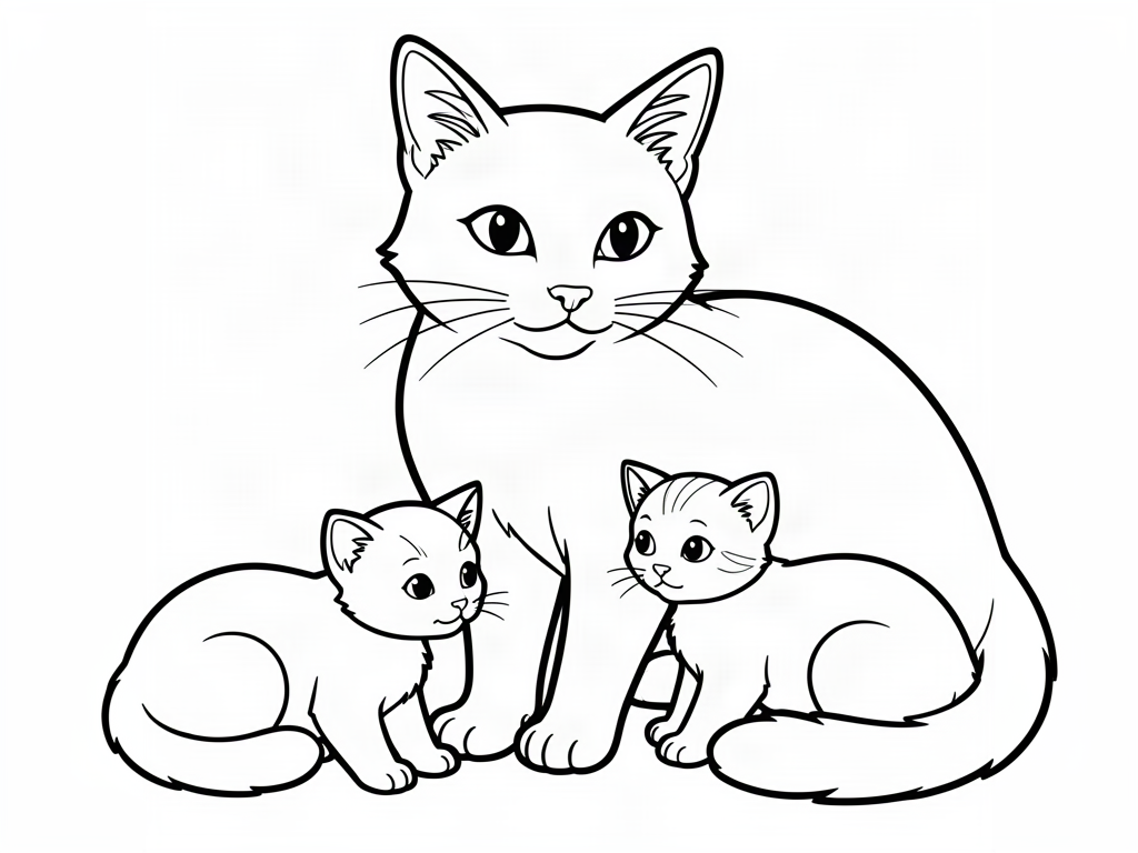 Cat coloring page 10 - free printable