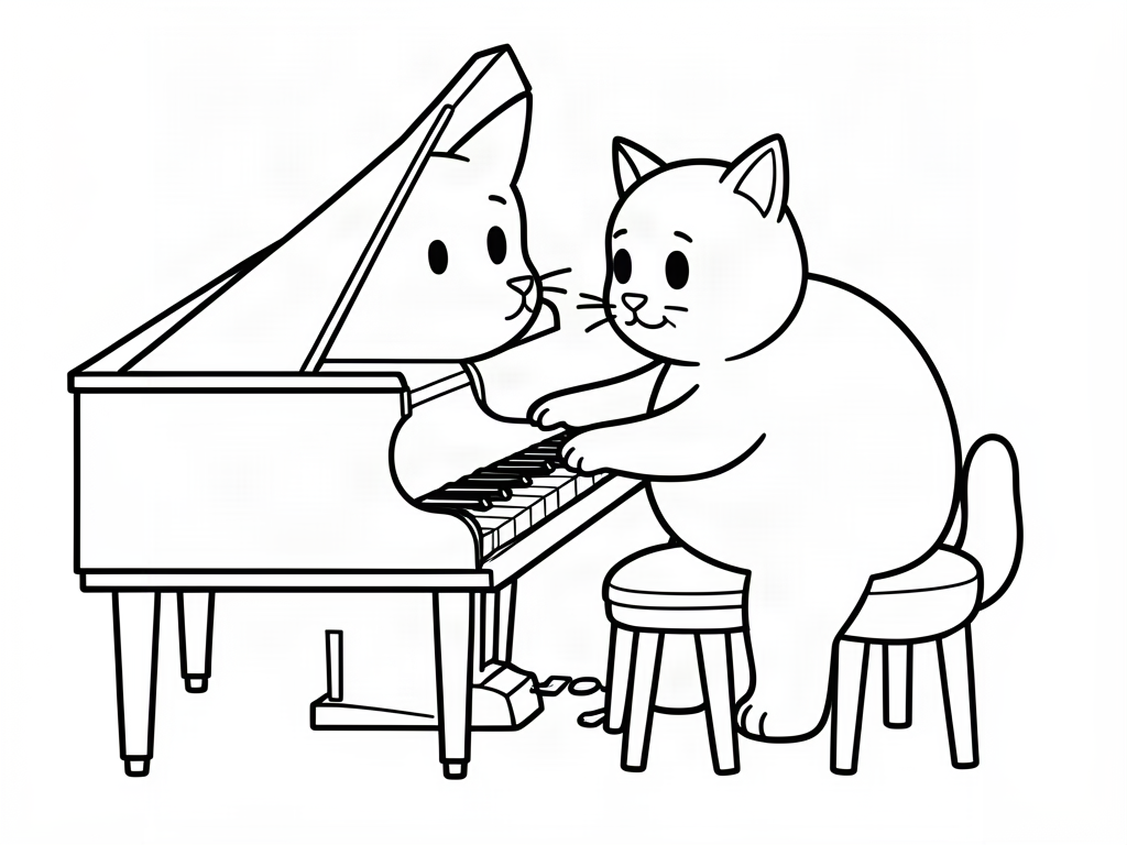 Cat coloring page 12 - free printable