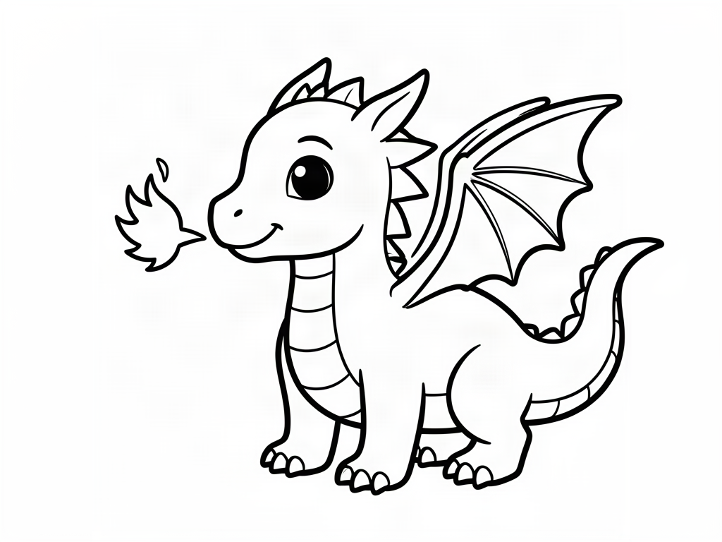 Dragon coloring page 01 - free printable