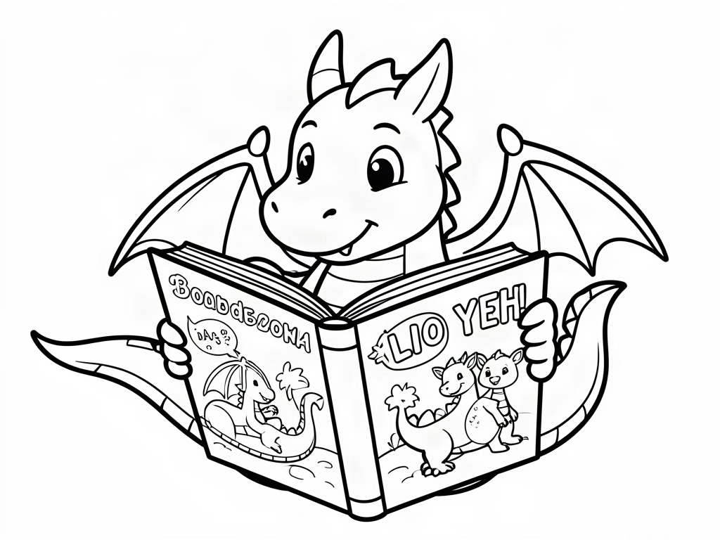 Dragon coloring page 02 - free printable