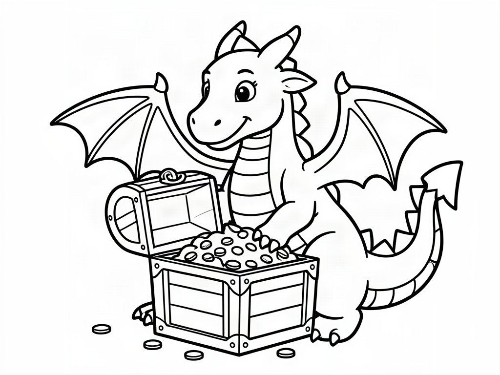 Dragon coloring page 03 - free printable