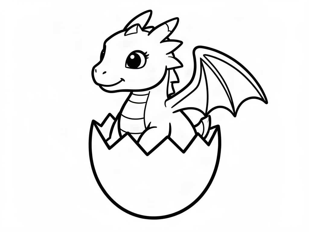 Dragon coloring page 04 - free printable