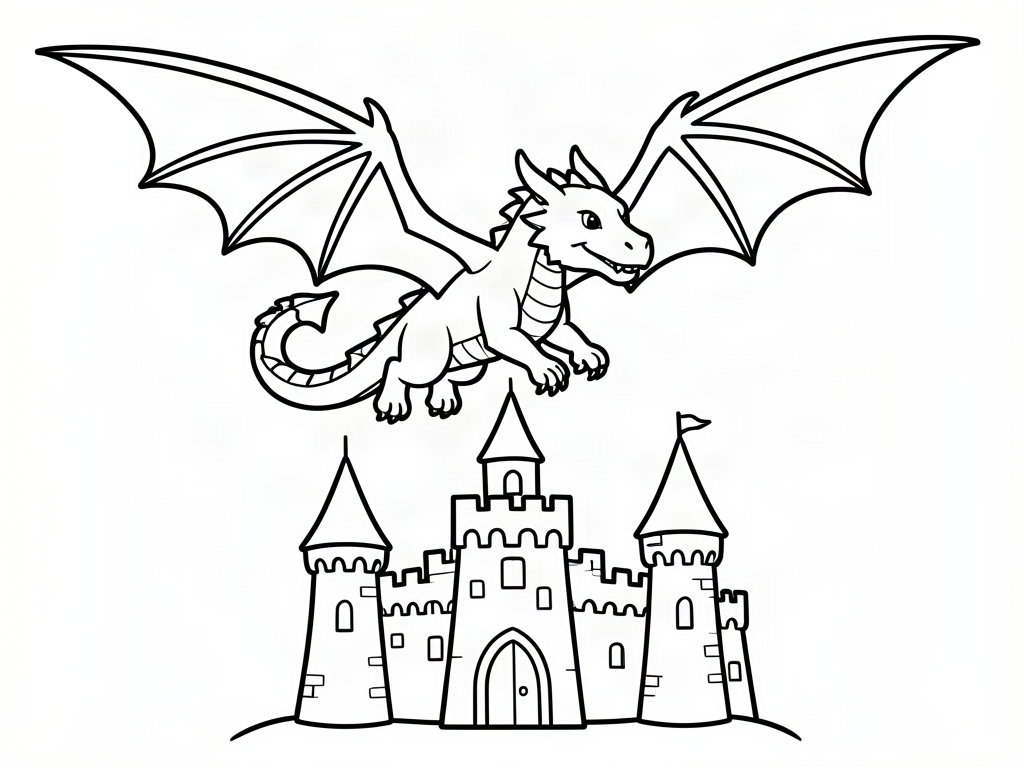 Dragon coloring page 05 - free printable