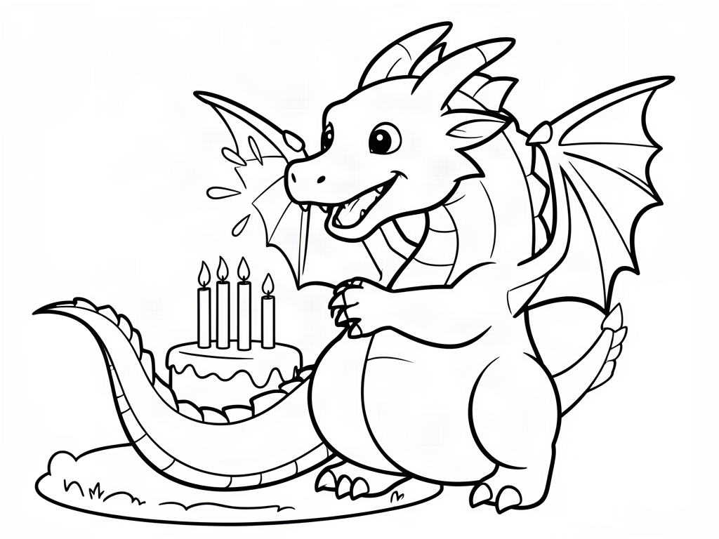 Dragon coloring page 07 - free printable