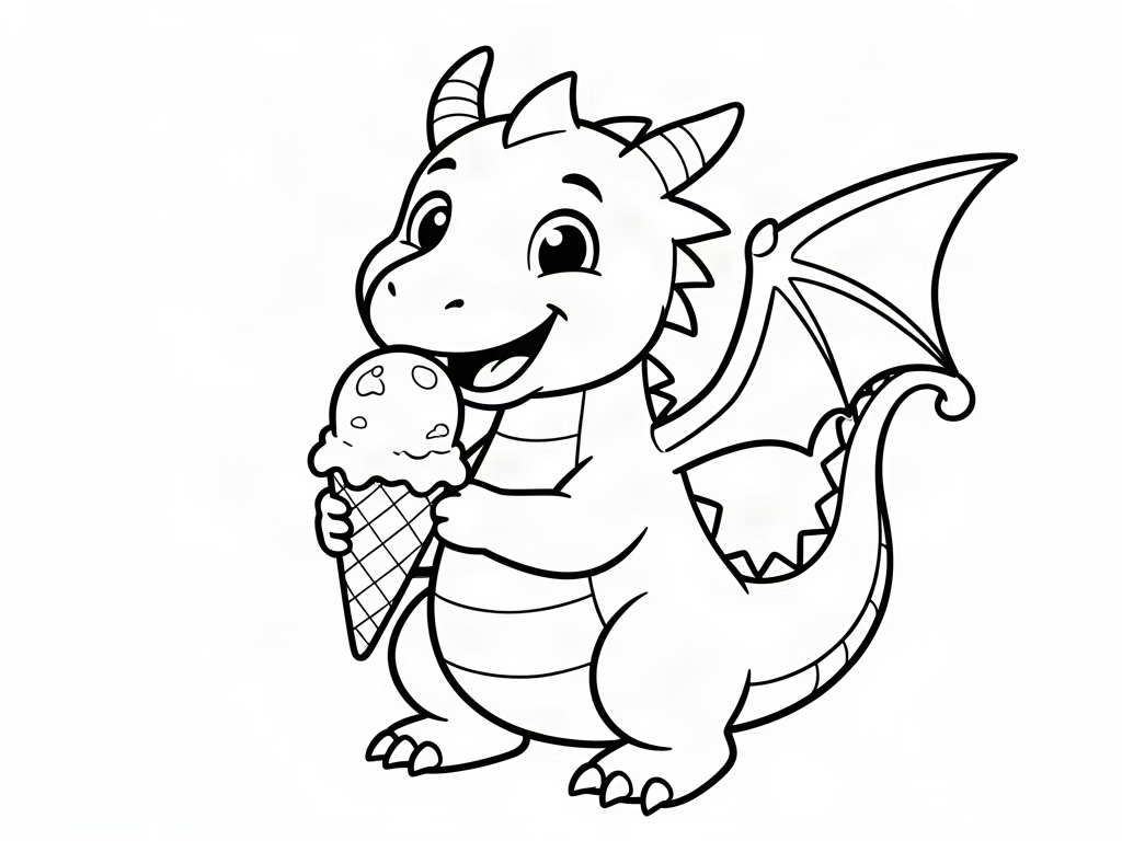 Dragon coloring page 09 - free printable