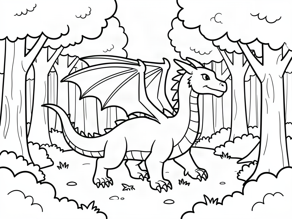 Dragon coloring page 10 - free printable