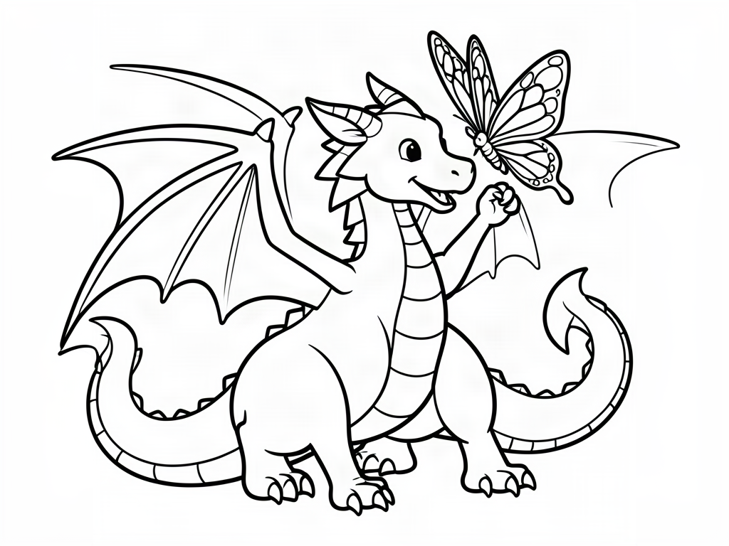 Dragon coloring page 11 - free printable