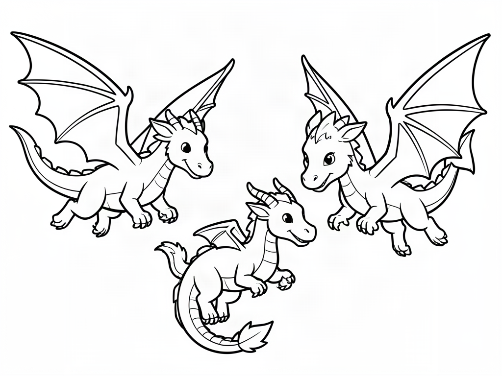 Dragon coloring page 12 - free printable