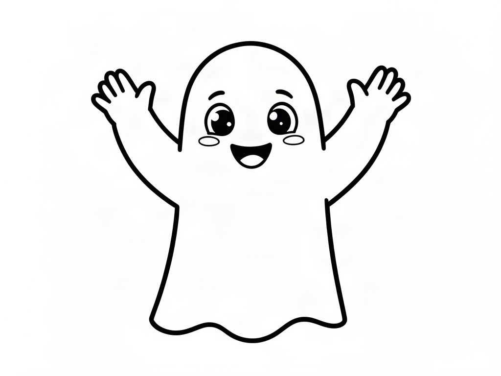 Ghost coloring page 01 - free printable