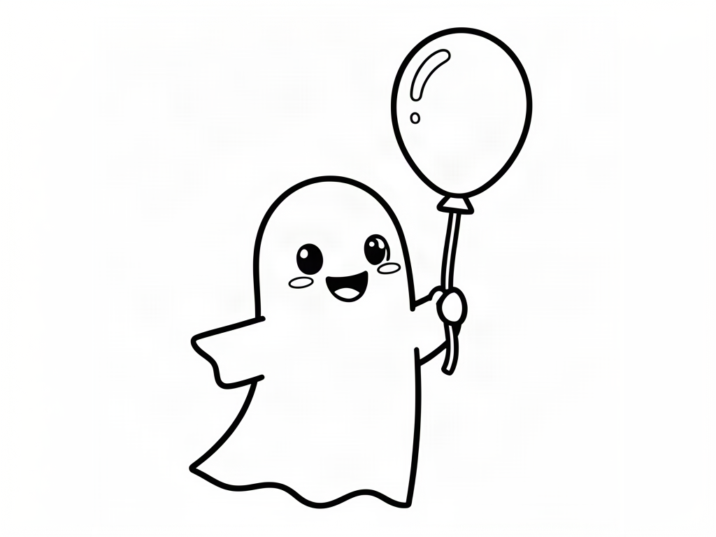 Ghost coloring page 02 - free printable