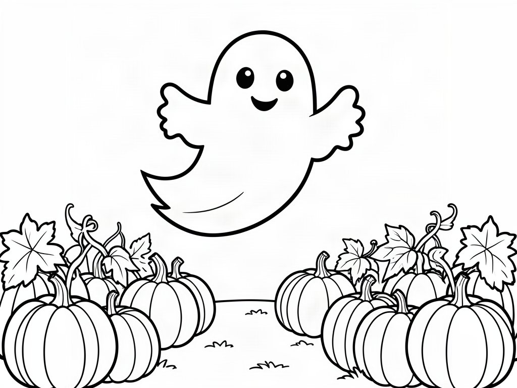 Ghost coloring page 04 - free printable