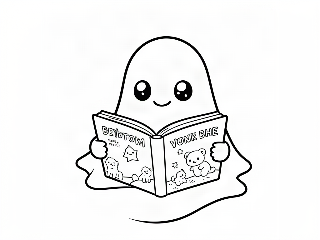 Ghost coloring page 05 - free printable