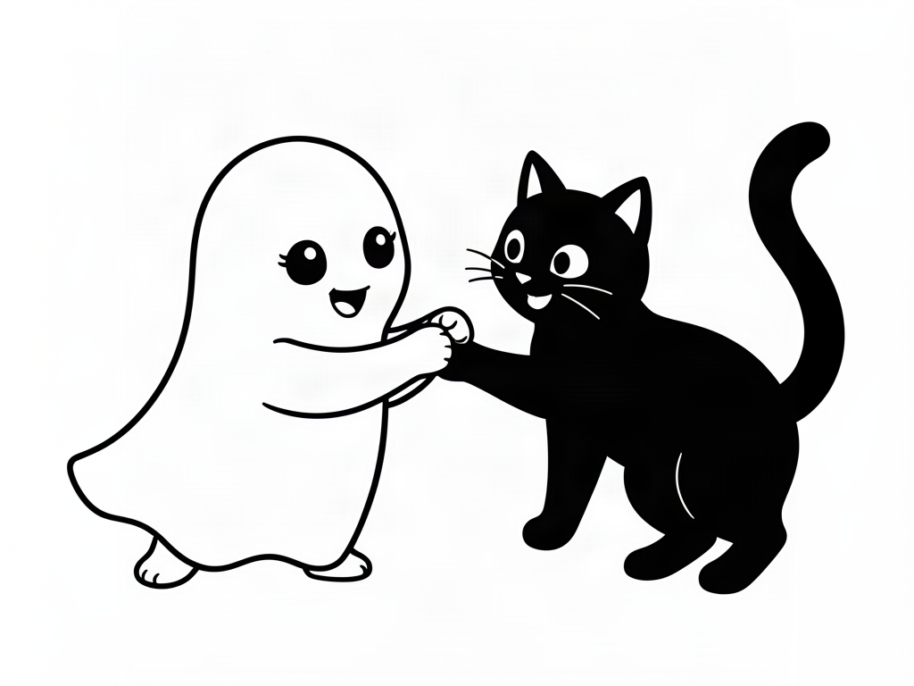 Ghost coloring page 07 - free printable