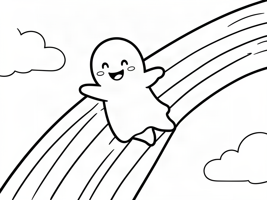 Ghost coloring page 08 - free printable