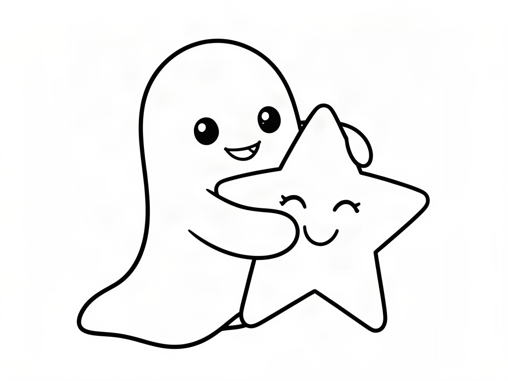 Ghost coloring page 09 - free printable