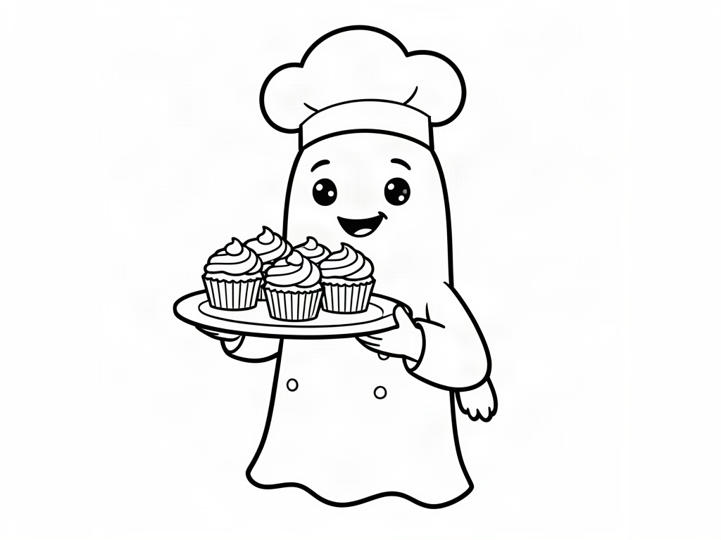 Ghost coloring page 10 - free printable