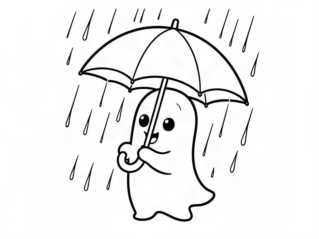 Ghost coloring page 11 - free printable