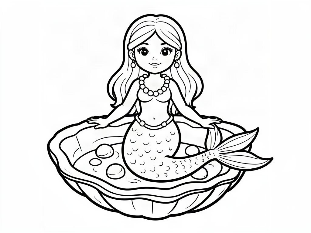Mermaid coloring page 11 - free printable