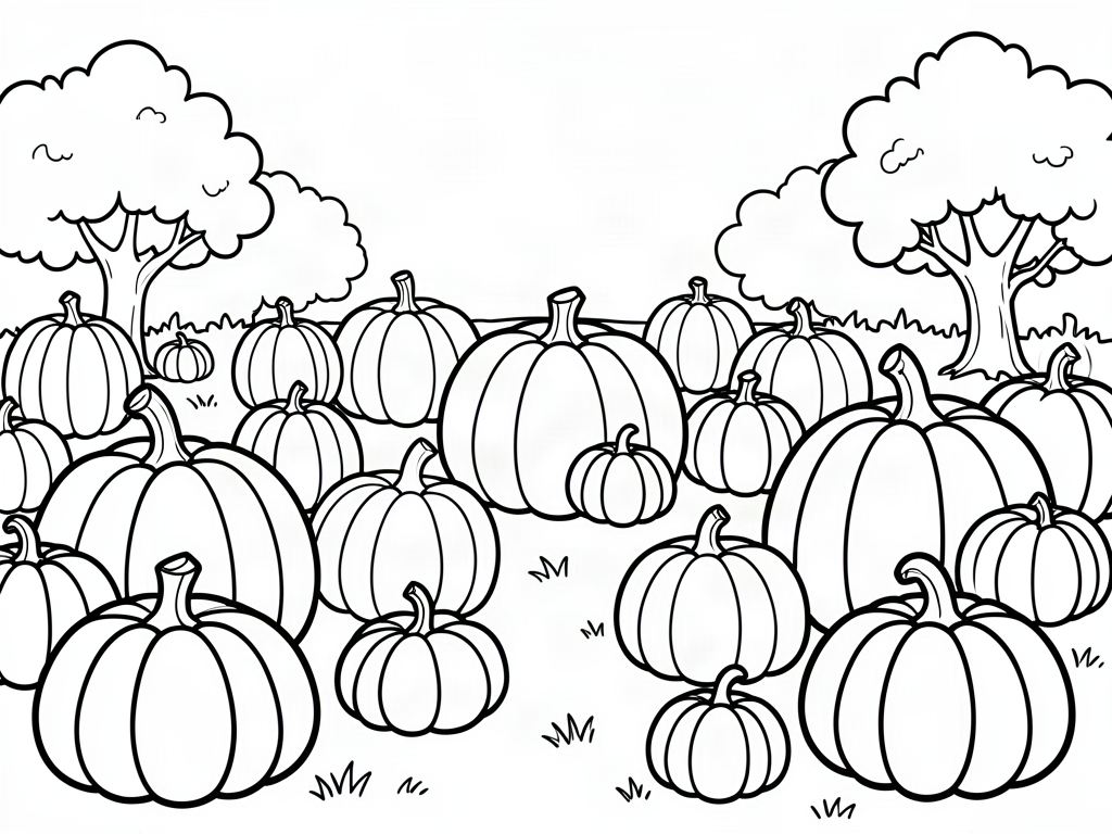 Pumpkin coloring page 02 - free printable