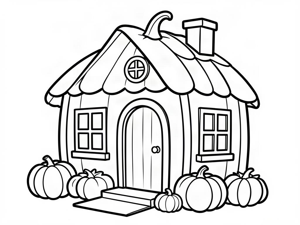 Pumpkin coloring page 07 - free printable