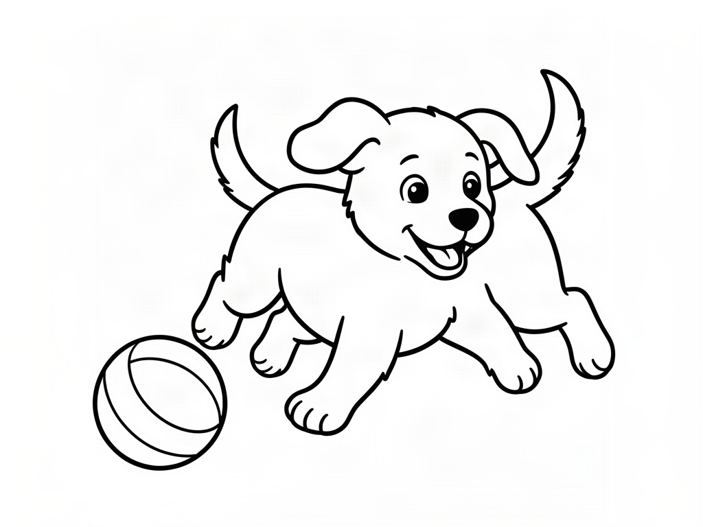Puppy coloring page 01 - free printable
